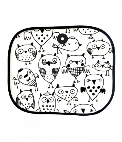 ม่านบังแดดพิมพ์สี Owls art pattern sunshade